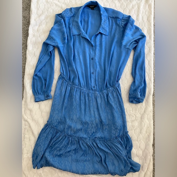 Simply Vera Vera Wang Dresses & Skirts - Long Sleeve Blue Abstract Print T-Shirt Button Down Dress Sz Lg Simply Vera Wang